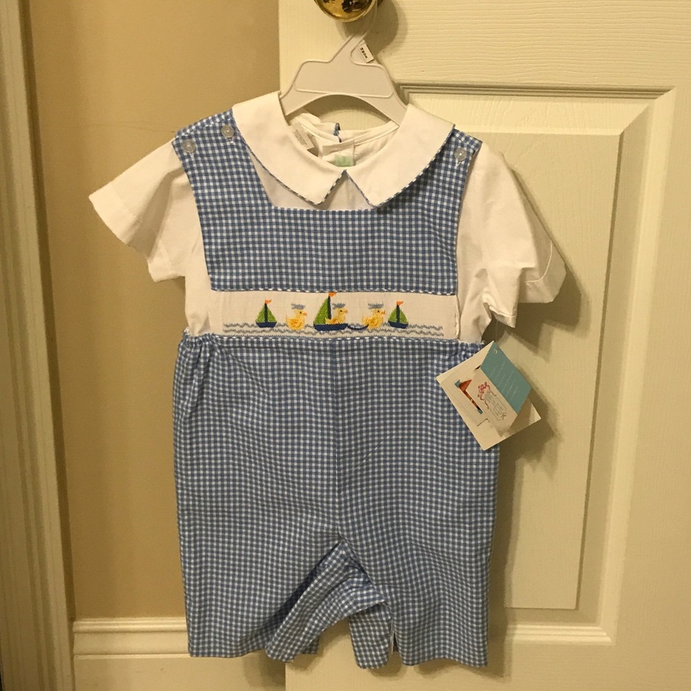 NWT Precious Hand Smocked Romper Set size 4T!